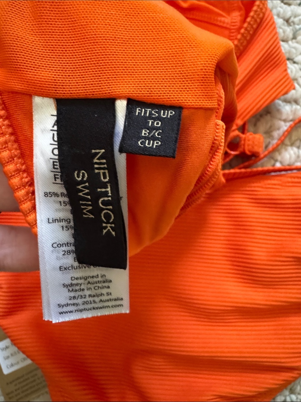 Nip/Tuck Orange Ribbed Bikini Set - Picture 4 of 6